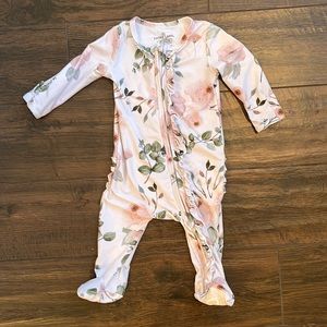 Caden Lane 3-6 month floral zipper pajamas